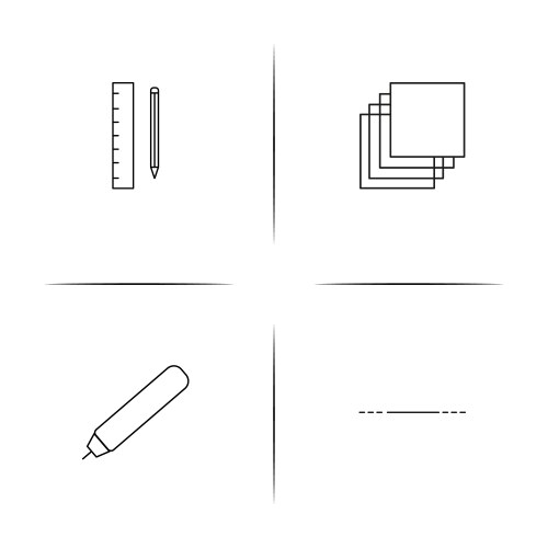 Creative process and design simple linear icons vector image