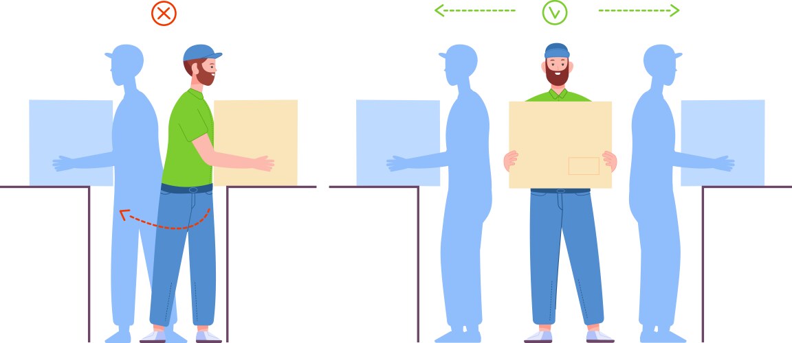 Load handling in workplace loadman proper vector image