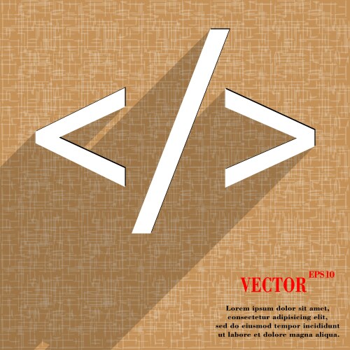 Programming code icon symbol flat modern web vektorbild