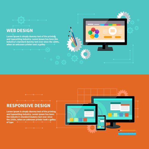 Modern Web & Mobile UI Concepts vector image
