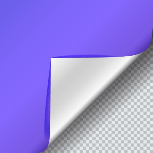 Page curl with shadow on blank sheet of paper vector image