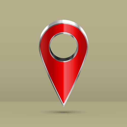 Realistic 3d pointer map red marker icon vektorbild