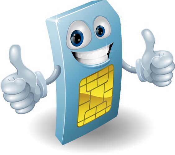 thumbs up phone sim card person vector image