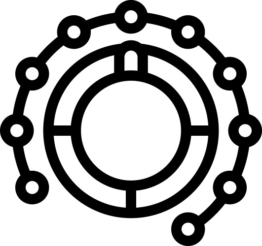 Circular data flow diagram representing continuous vector image