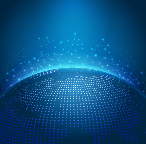 Global digital mesh network technology Royalty Free Vector