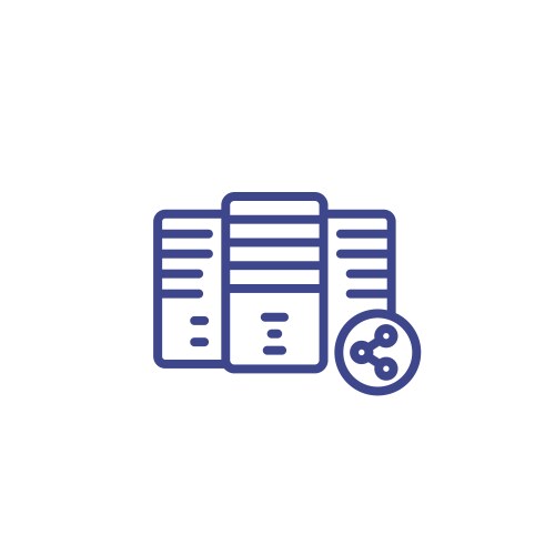 Mainframe shared hosting linear icon vector image