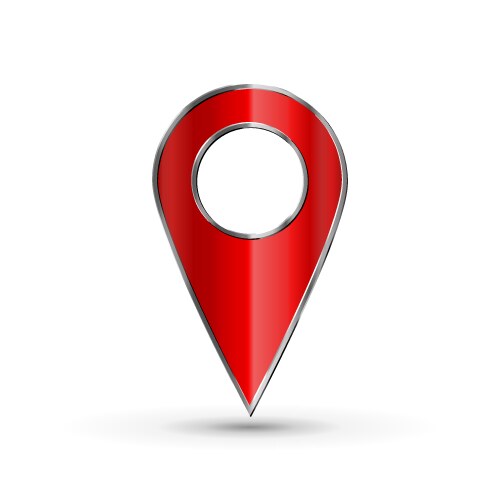 Realistic 3d pointer map red marker icon vektorbild