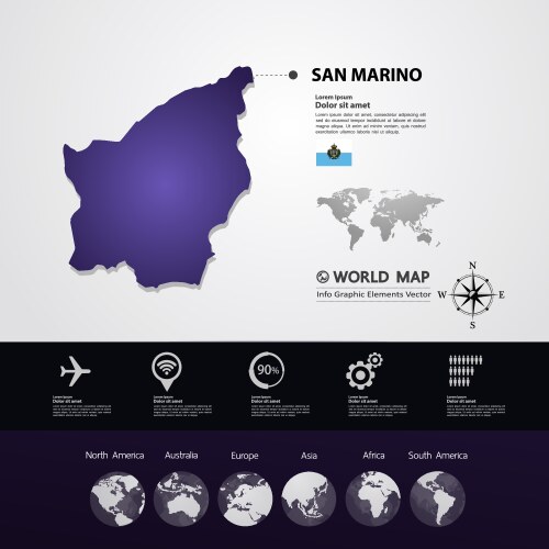 Detailed map san marino territory borders Vector Image
