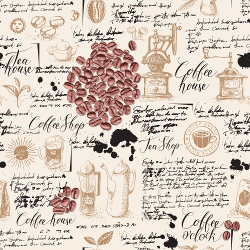 Coffee seamless Royalty Free Vector Image - VectorStock