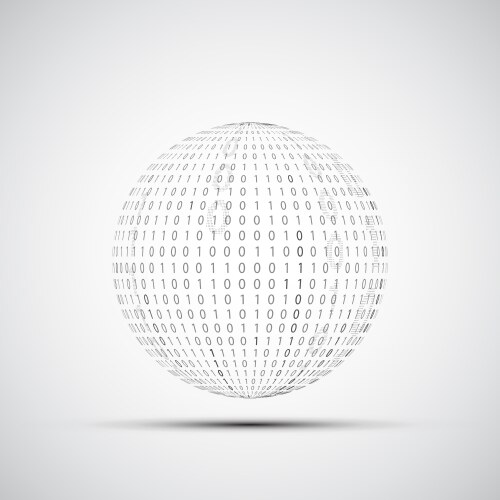 Ball of binary code vector image