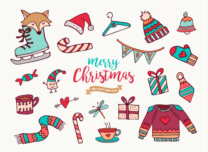 Festive Holiday Cartoon Collection Vector Image