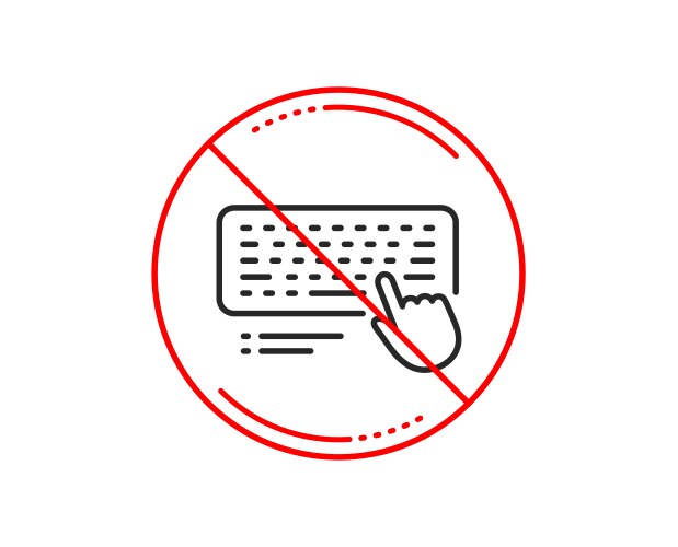 No or stop sign keyboard line icon computer vektorbild