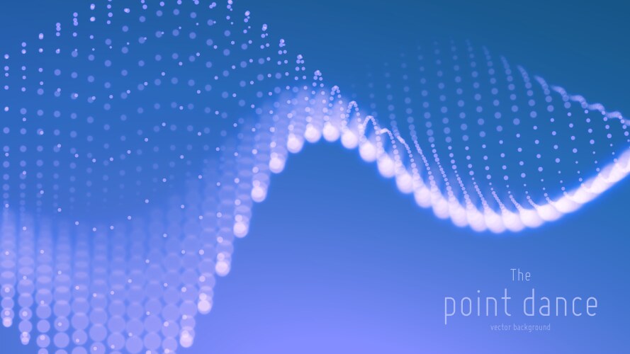 Abstract blue particle wave points array vector image