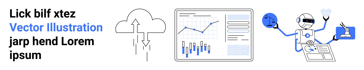 Data analytics and cloud computing concepts vector image