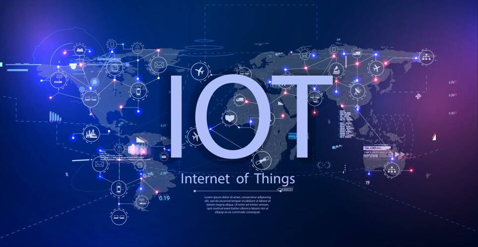 internet of things iot and networking vector