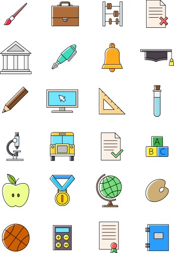 School icons set vector image