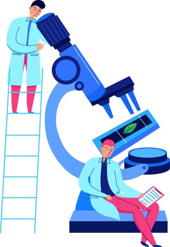 Science Analysis Vector Scientist conducts soil laboratory analysis flat Vector Image