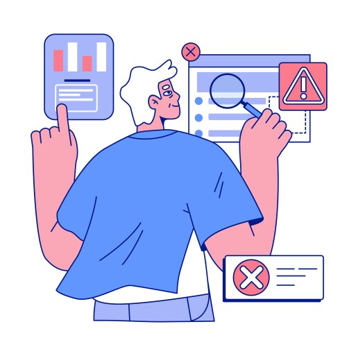 Senior developer oldman programming and coding vector image