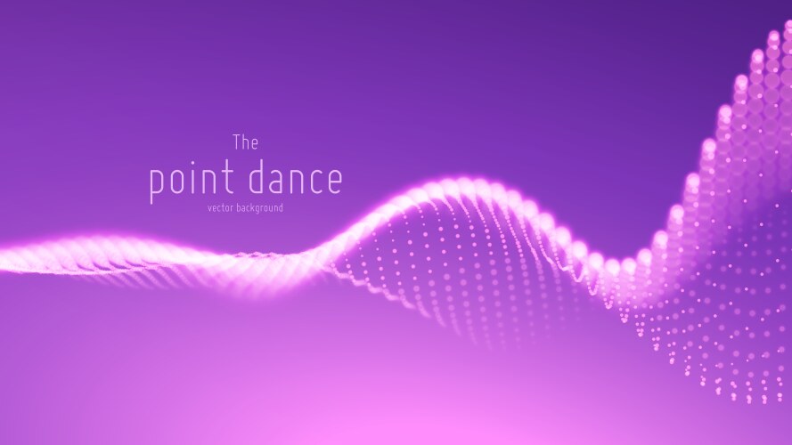 Abstract violet particle wave points array vector image