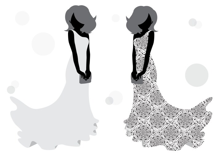 Bride beautiful young girl in a wedding dress Vector Image