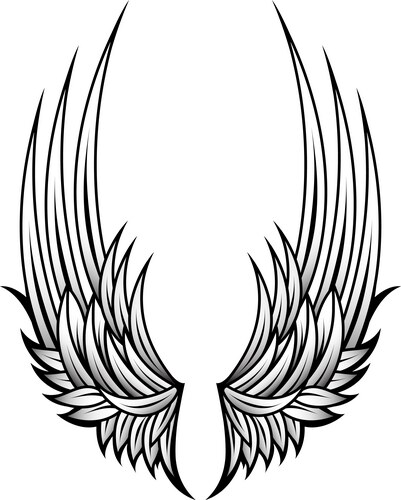 Delicate Wing Tattoo Vector Image