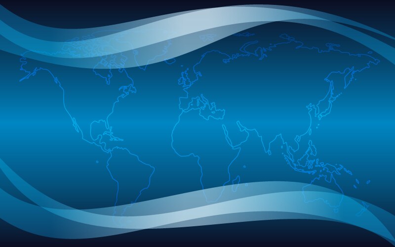 Light blue background with map of world Royalty Free Vector