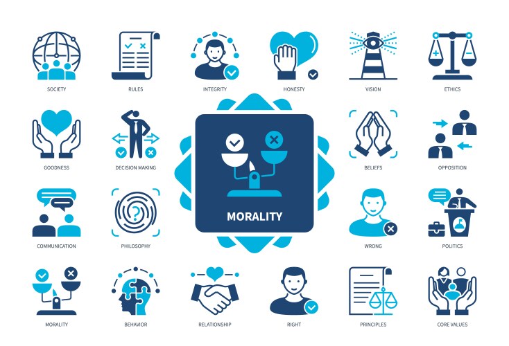 Knowledge economy solid icon set Royalty Free Vector Image