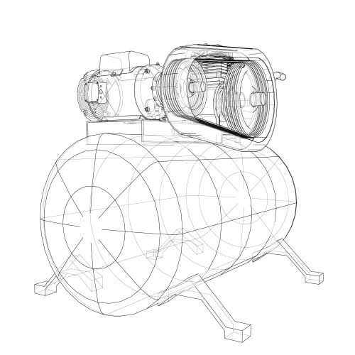 Outline air compressor Royalty Free Vector Image