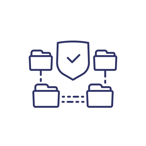 Secure folders data security line icon vector image