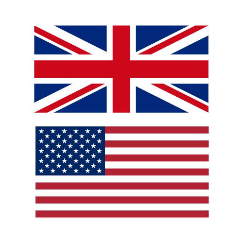 Uk and usa flags hanging together Royalty Free Vector Image
