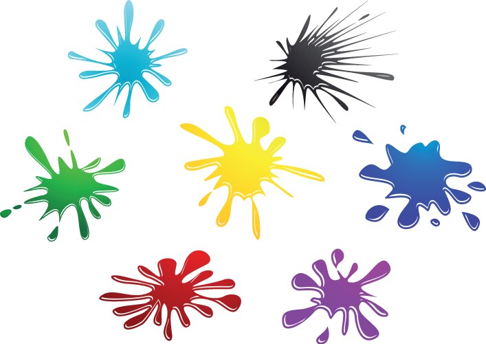 Ink splash cmyk print icon Royalty Free Vector Image
