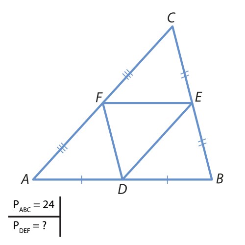 Task of finding the perimeter a triangle vector image