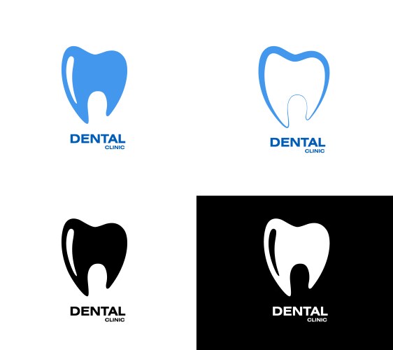 Tooth logo icon white Royalty Free Vector Image