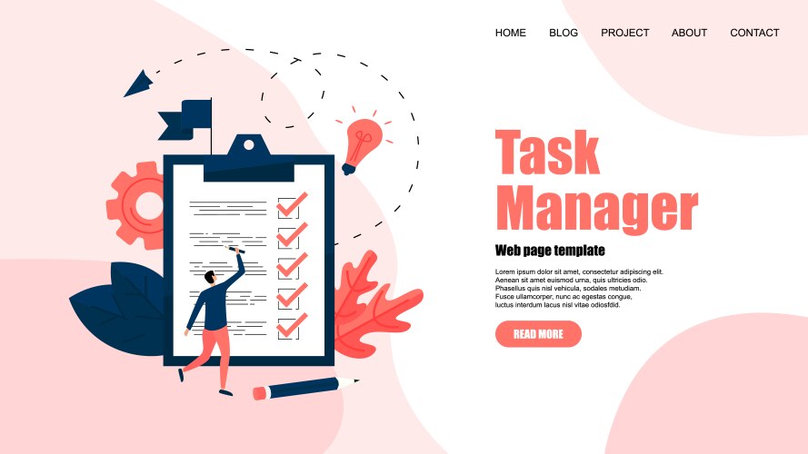 Web template task manager concept todo list apps vector image