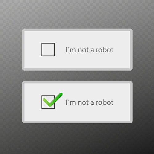 Captcha i am not a robot computer code vector image