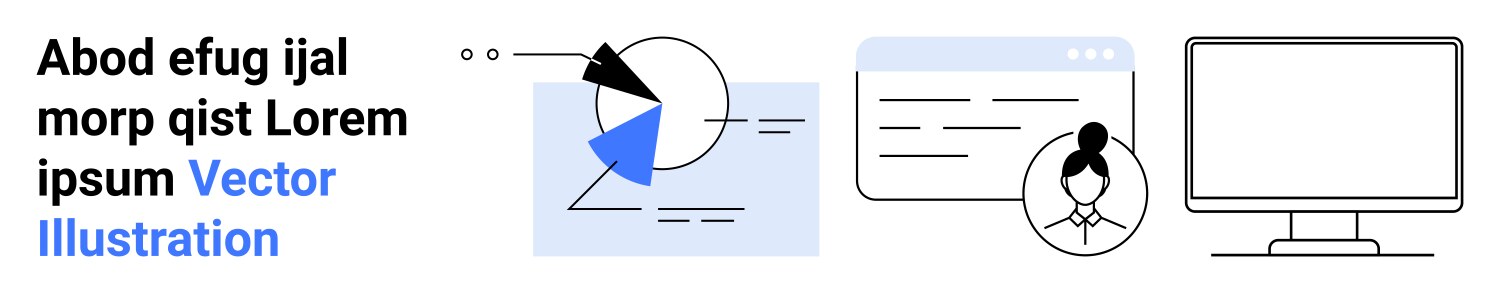 Data analysis with pie chart user profile vector image
