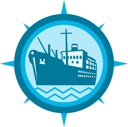 Retro Cargo Ship Vector Image