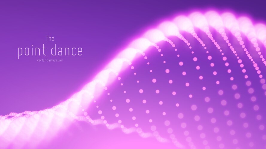 Abstract violet particle wave points array vector image