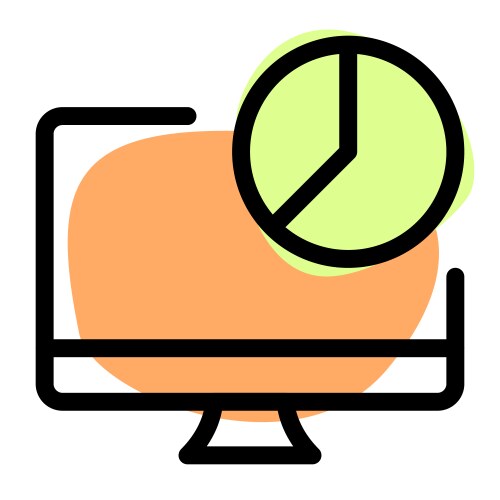 Displaying data visually in circular graph format vector image