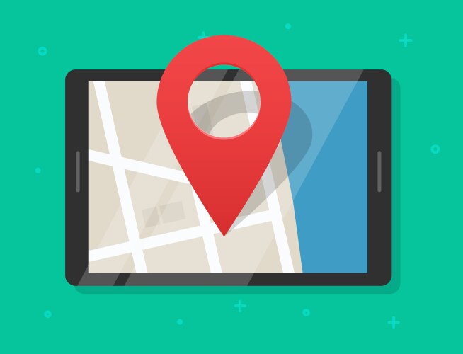 mobile map navigator with pin pointer marker vector image