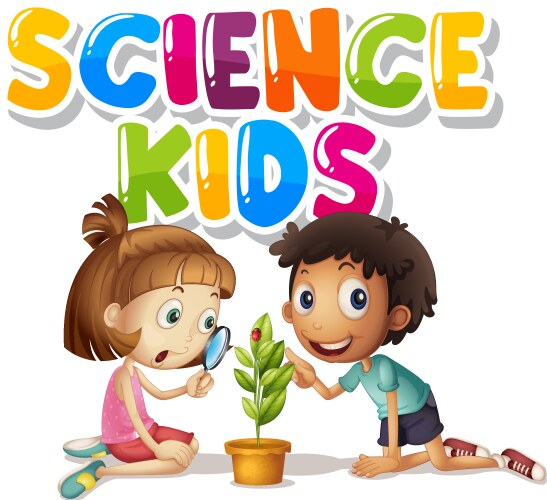 Kids having science lessons Royalty Free Vector Image