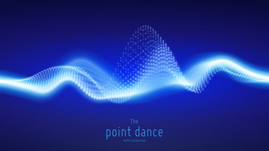 Abstract blue particle wave points array vektorbild