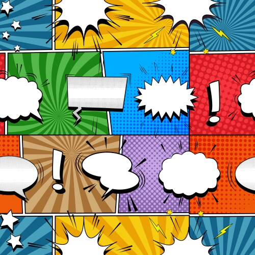 Comic speech bubbles seamless pattern Royalty Free Vector