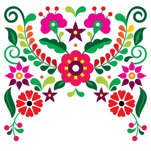 Mexican folk greeting card design vector image