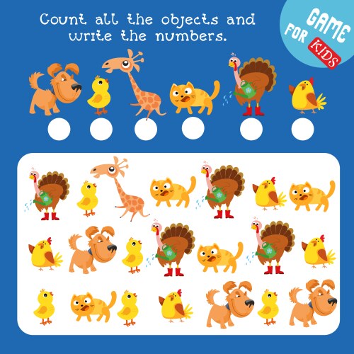 Count and write numbers game for children how vector image