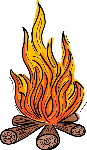 Rustic Campfire Icon Vector Image