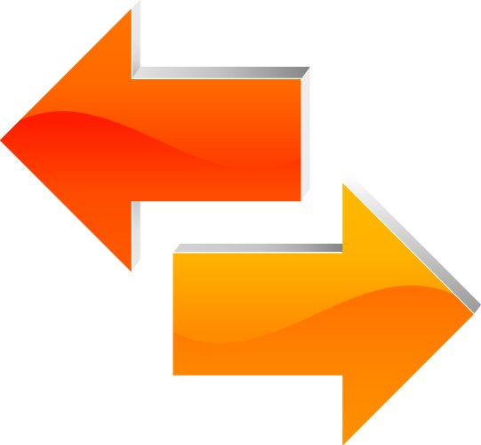 Arrow sign left right isolated Royalty Free Vector Image