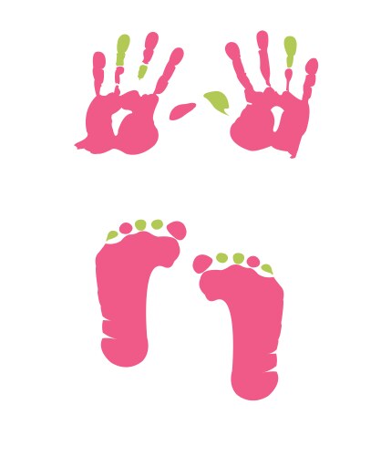 Baby Footprints and Handprints Vector Image