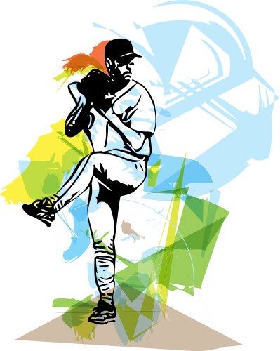 Baseball player playing Vector Image