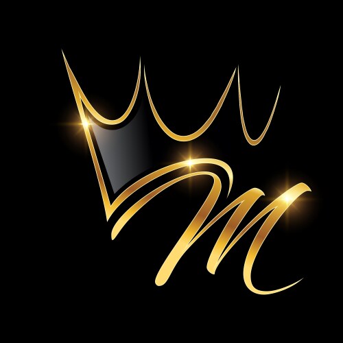 Golden Crown Initial D Monogram Royalty Free Vector Image